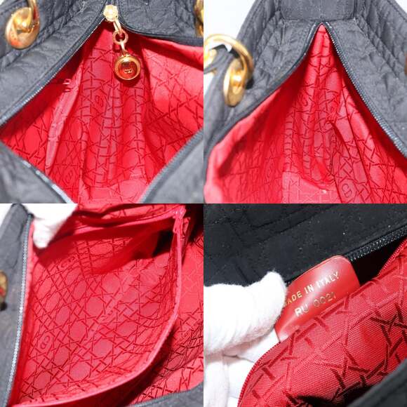 DIOR Canage Hand Bag Nylon Black Gold - Picture 12 of 12